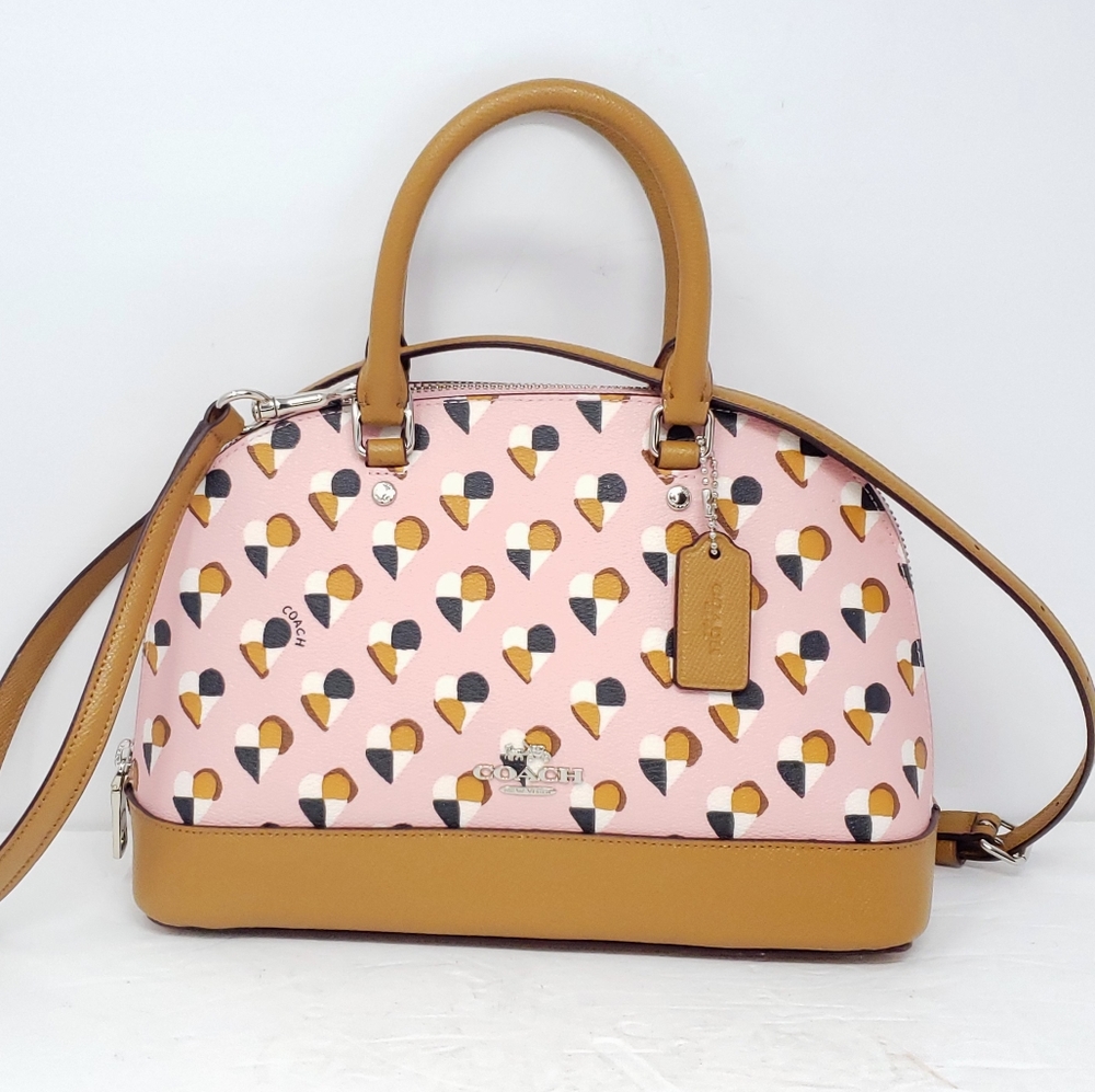 Coach Mini Sierra Satchel Checkers Heart Purse